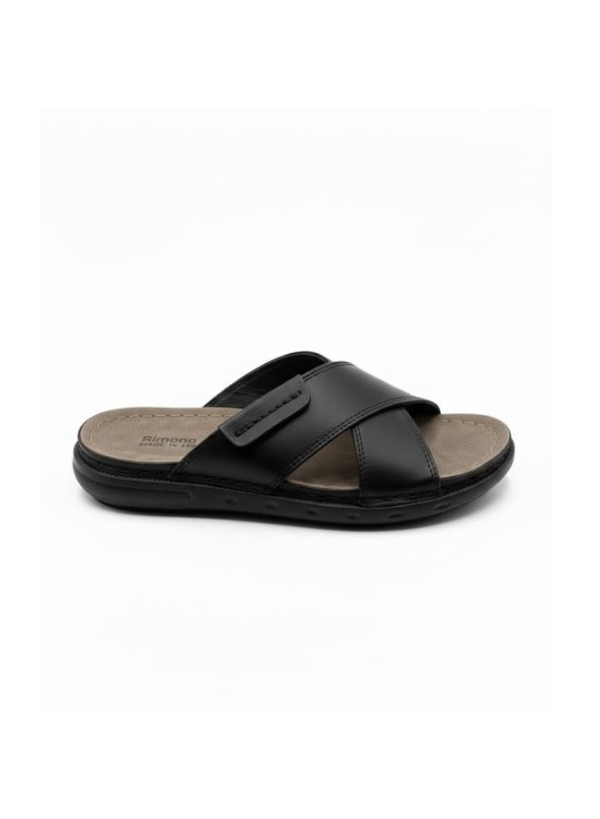 Stylish men's slippers with a modern and comfortable design – genuine leather and non-slip orthopedic sole, available in various sizes and colors. - Image 3